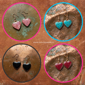 Aros corazón en cobre